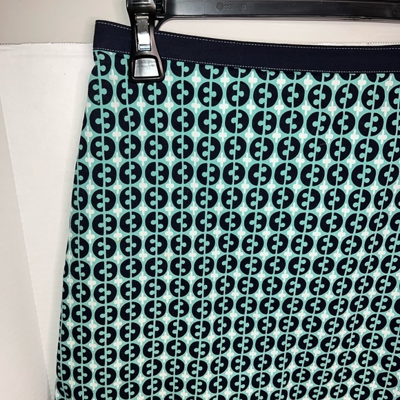 Boden Teal Pattern A-Line Pencil Skirt - Picture 3 of 6
